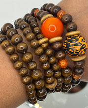 Load image into Gallery viewer, Wood stacked beaded bracelets  6-14mm
